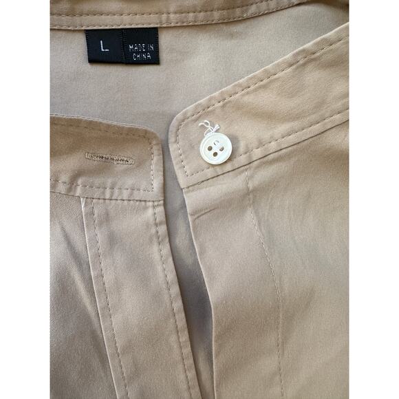 Theory Bundle of 2 Shirts, Cotton Blend, Grey/Tan Button Ups, Large - Picture 11 of 12